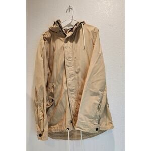H&M military Divided Beige Hooded‎ Jacket Size M Lightweight Casual Parka Style